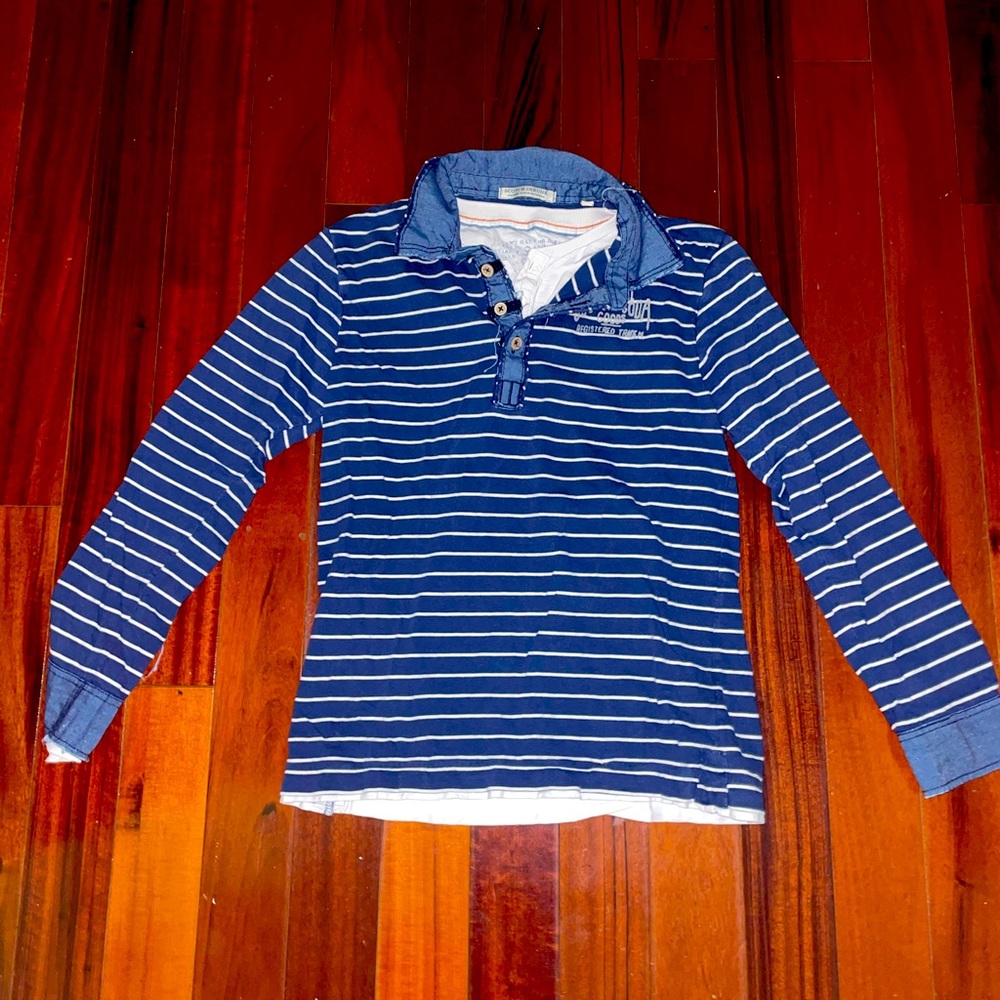 Boy’s Scotch Schrunk striped shirt long sleeve blue white size 12